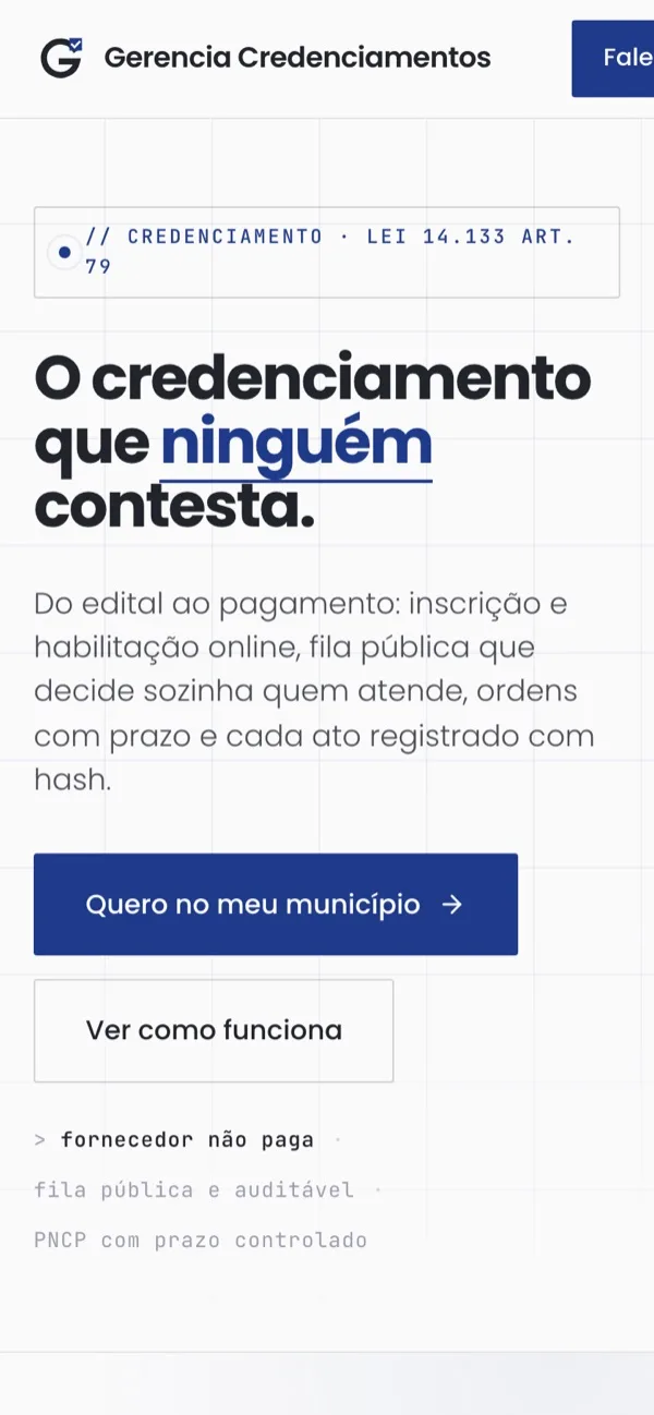 Gerencia Credenciamentos no celular